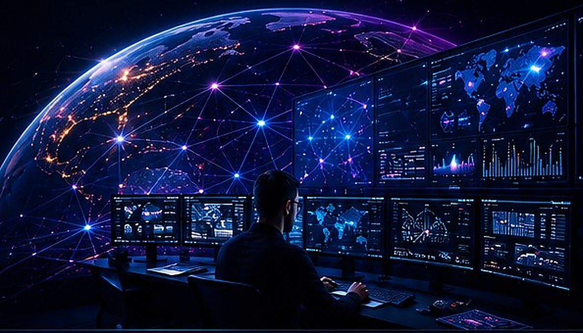 Technology operations centre with global digital network